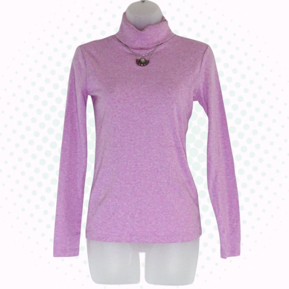 J.Crew Orchid Pink Purple Perfect Fit LongSleeve Turtleneck Layering Top Size XS